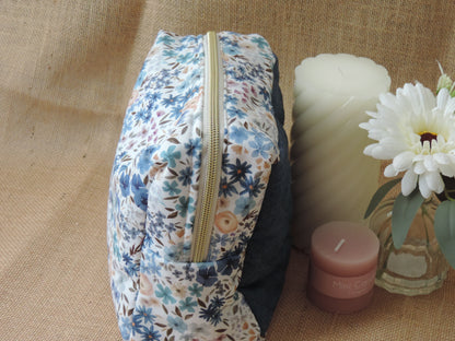 Trousse de toilette moyenne en coton fleuri