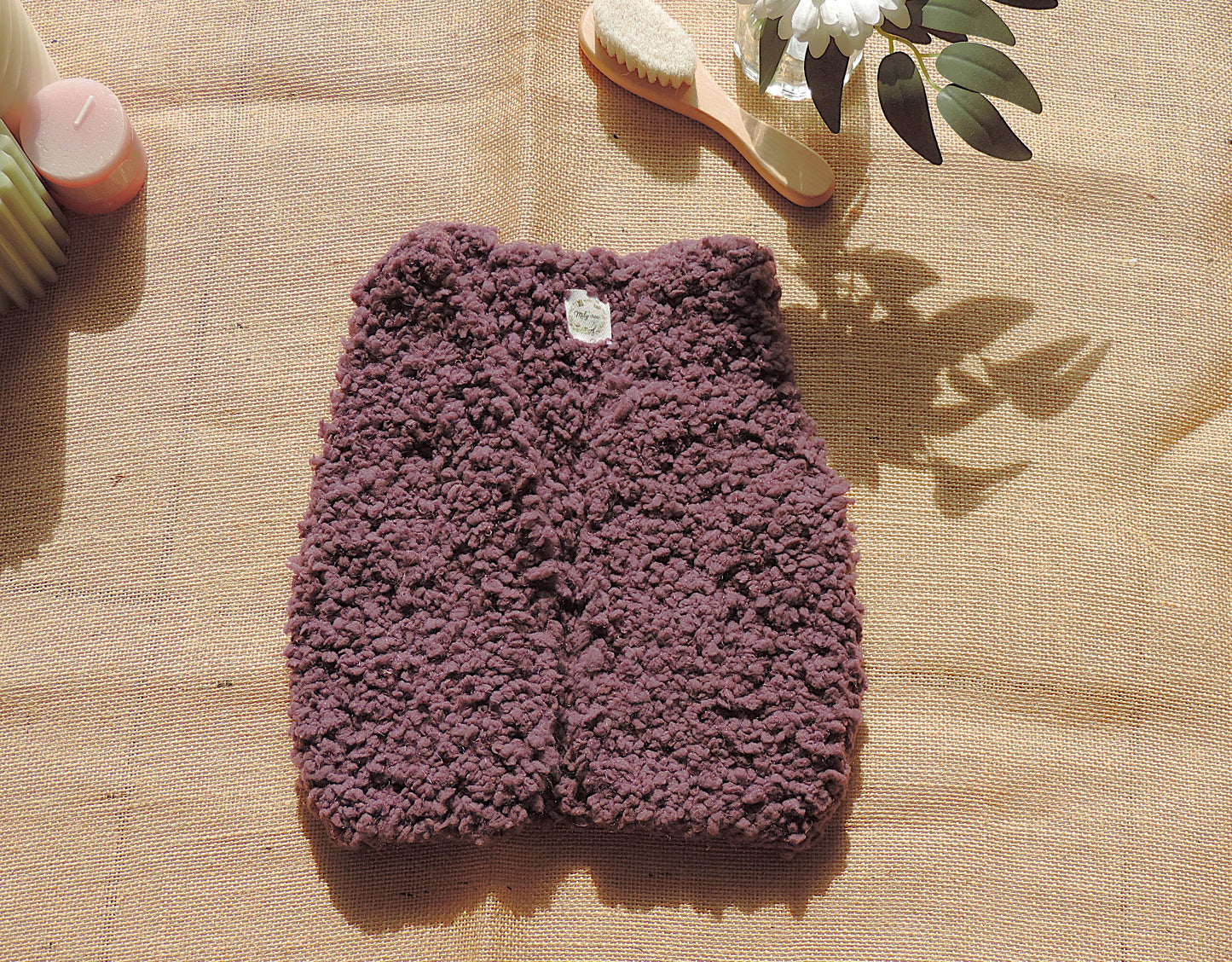 Gilet de berger en laine sherpa - Tricoté main
