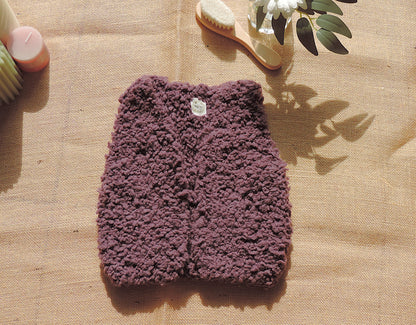 Gilet de berger en laine sherpa - Tricoté main