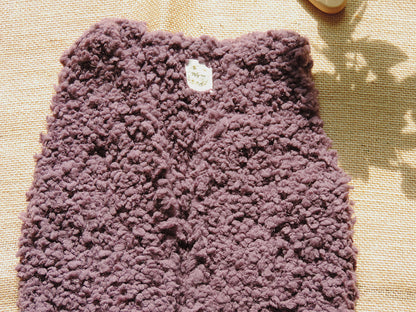 Gilet de berger en laine sherpa - Tricoté main