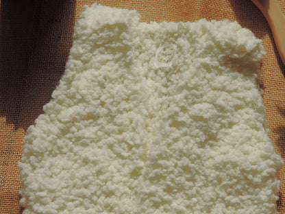 Gilet de berger en laine sherpa - Tricoté main