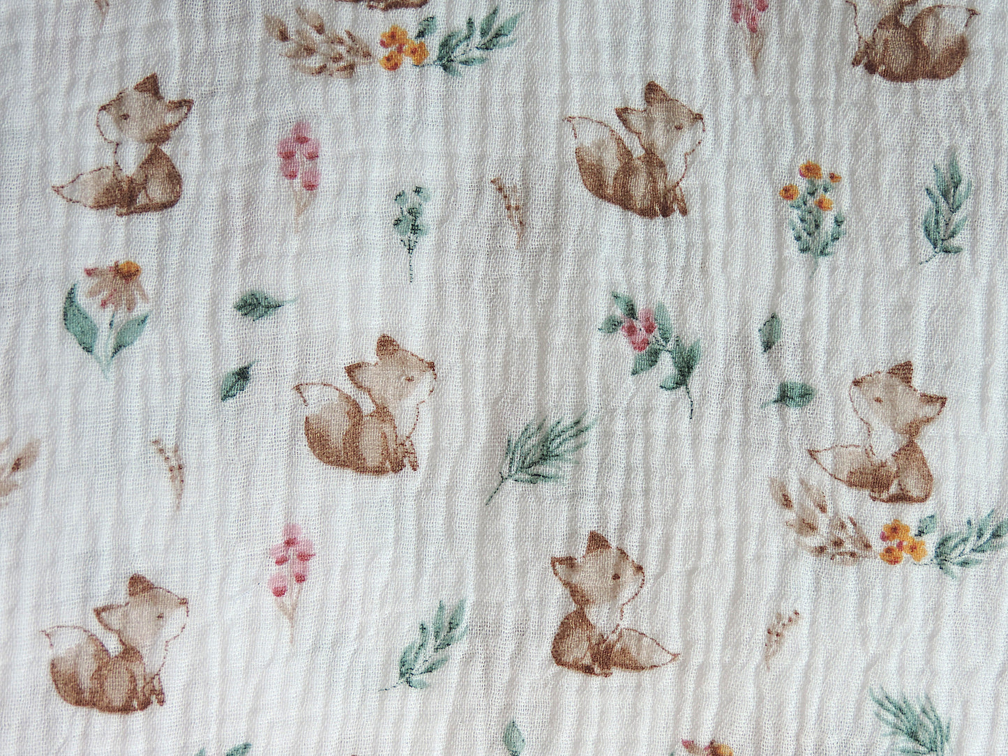Bavoir réversible éponge écru et coton à motif - Personnalisable