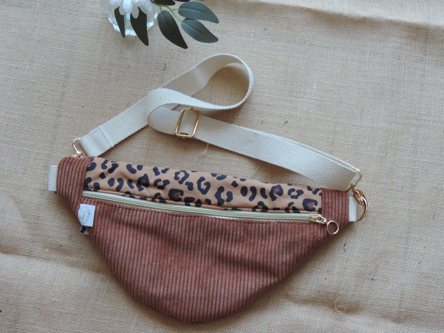 Sac Banane Velours Côtelé & Jean Matelassé – Léopard