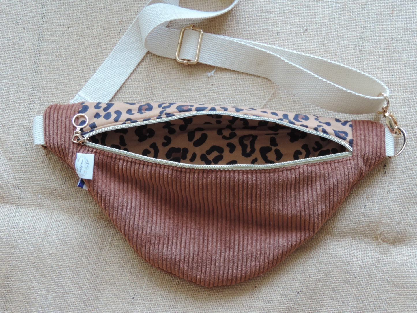 Sac Banane Velours Côtelé & Jean Matelassé – Léopard
