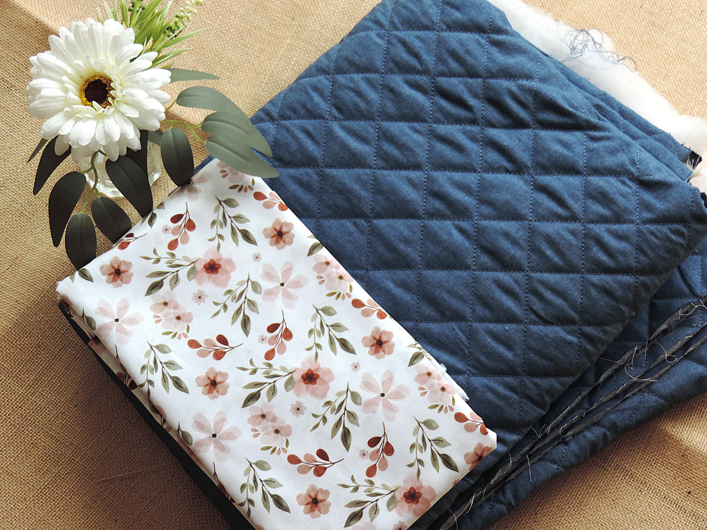 Trousse de toilette moyenne en coton fleuri