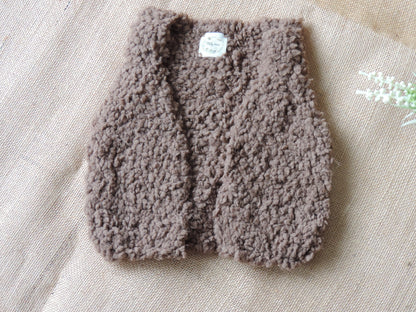 Gilet de berger en laine sherpa - 3 mois - Tricoté main