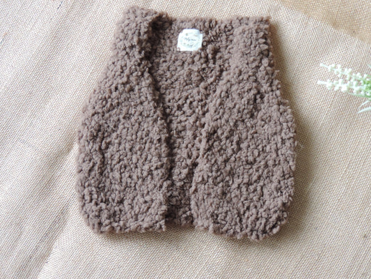 Gilet de berger en laine sherpa - 3 mois - Tricoté main