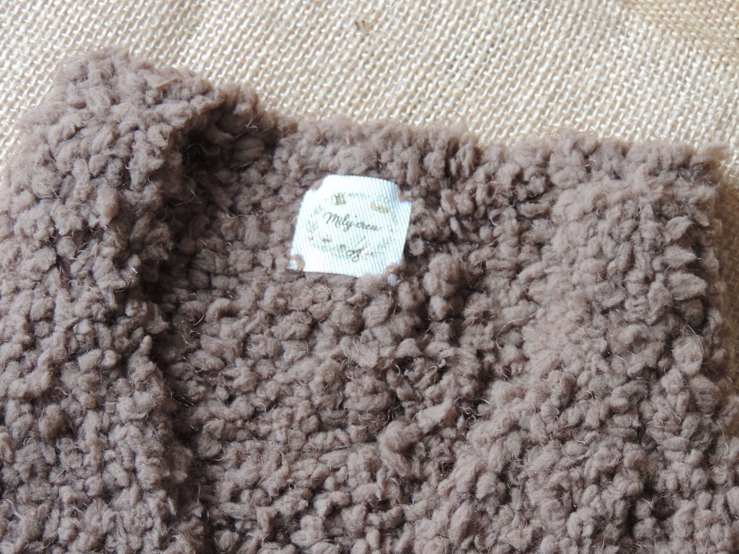 Gilet de berger en laine sherpa - 3 mois - Tricoté main