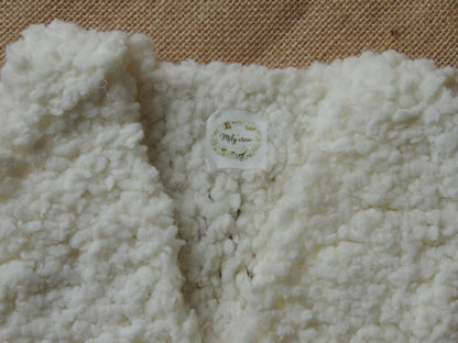 Gilet de berger en laine sherpa - 6 mois - Tricoté main