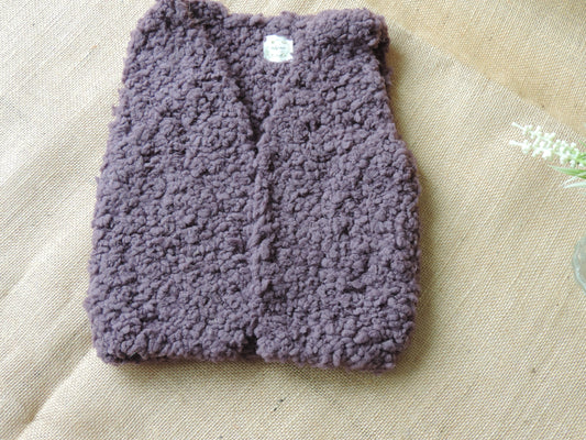 Gilet de berger en laine sherpa - 12 mois - Tricoté main