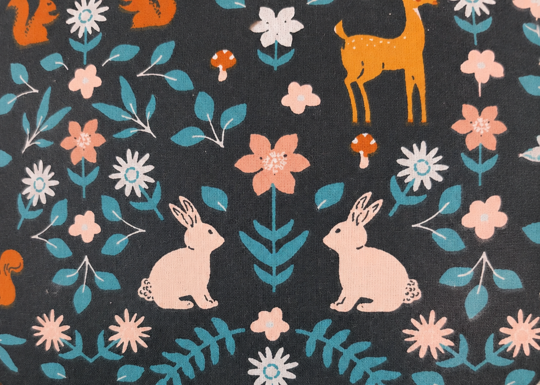 Bavoir réversible éponge écru et coton à motif - Personnalisable